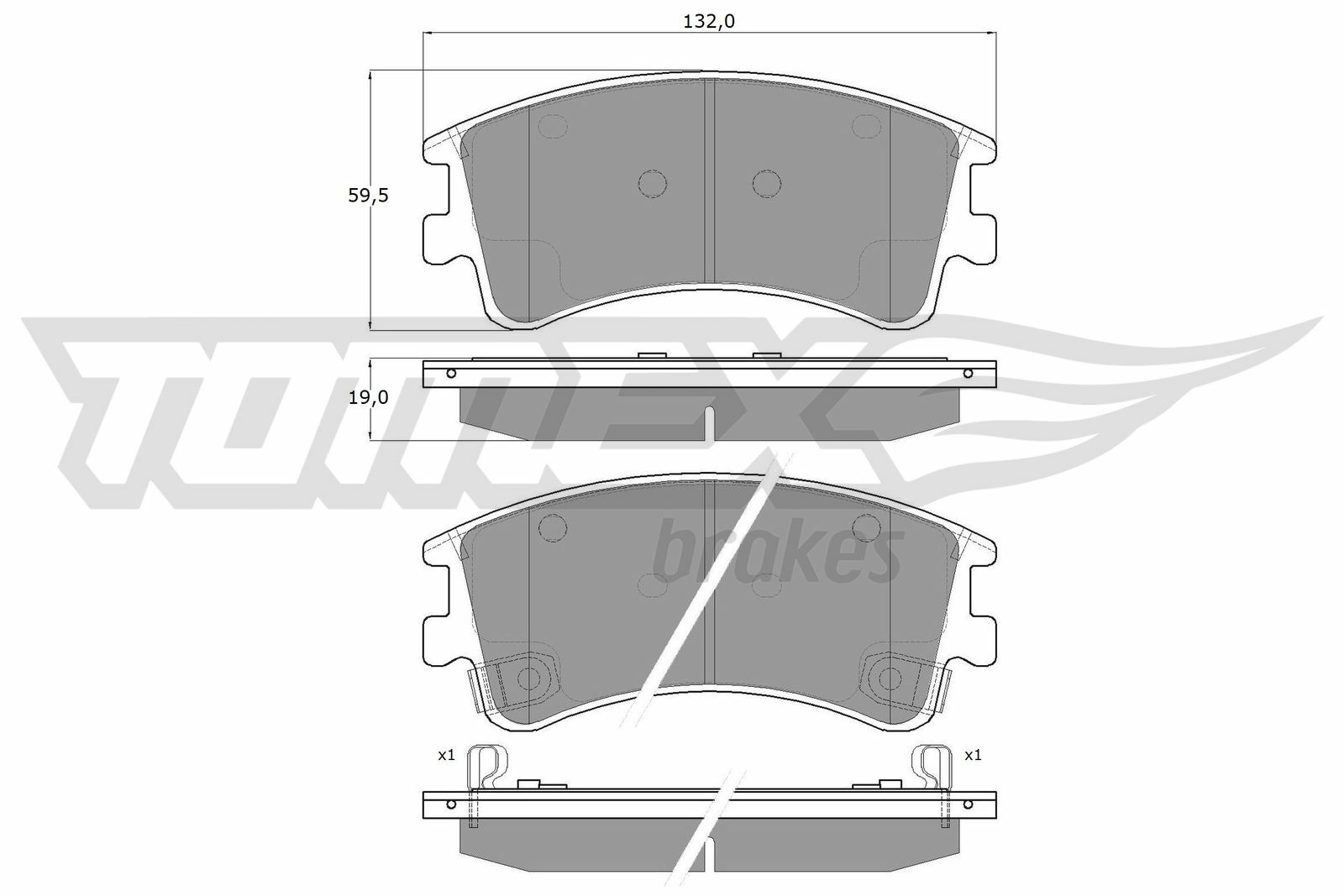 Sada brzdových destiček, kotoučová brzda TOMEX Brakes